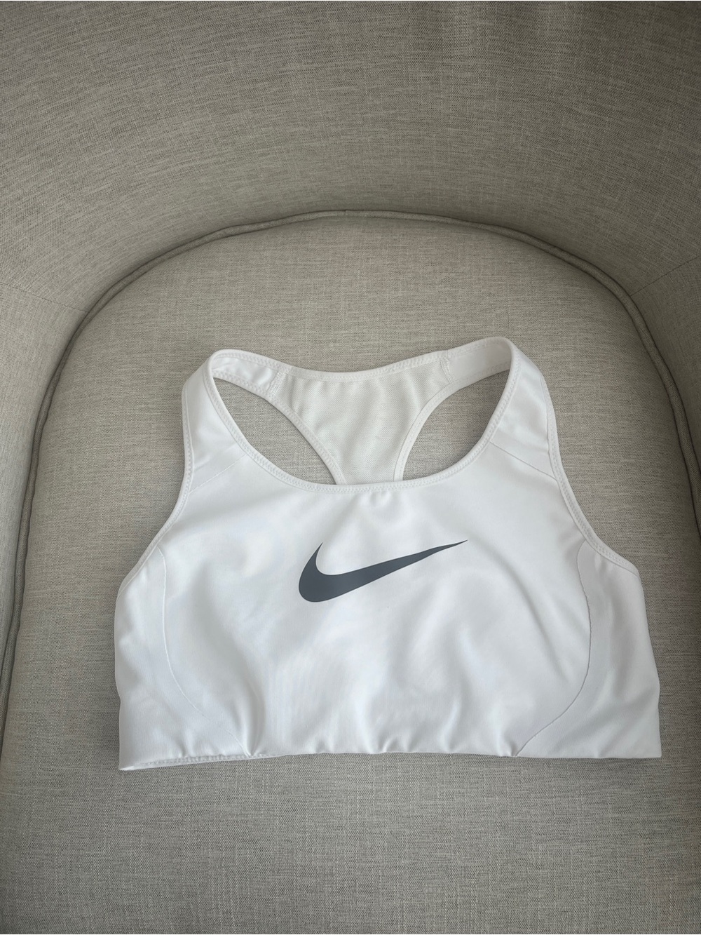 White Nike Dri-FIT Sports Bra Size Medium